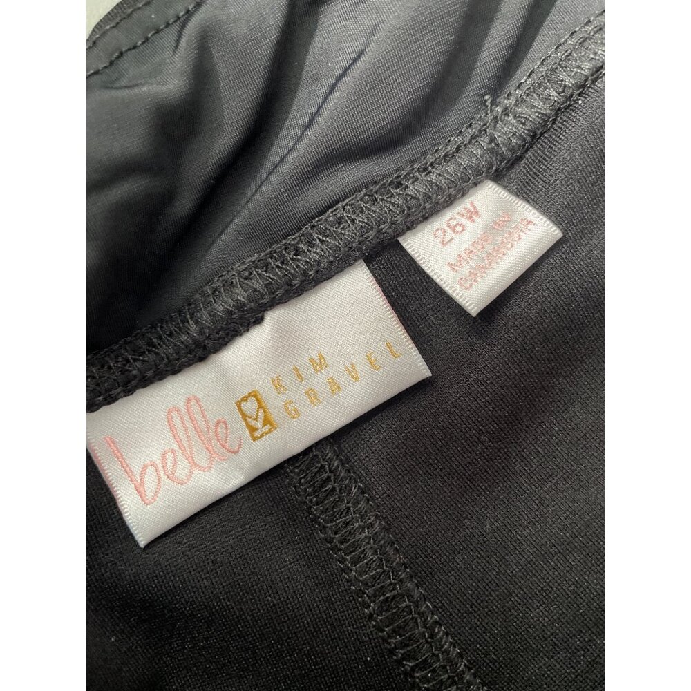 Belle by Kim Gravel Reg Coastal Crop Perfect Ponte Pants Women Plus 26 Black NEW - Picture 4 of 7